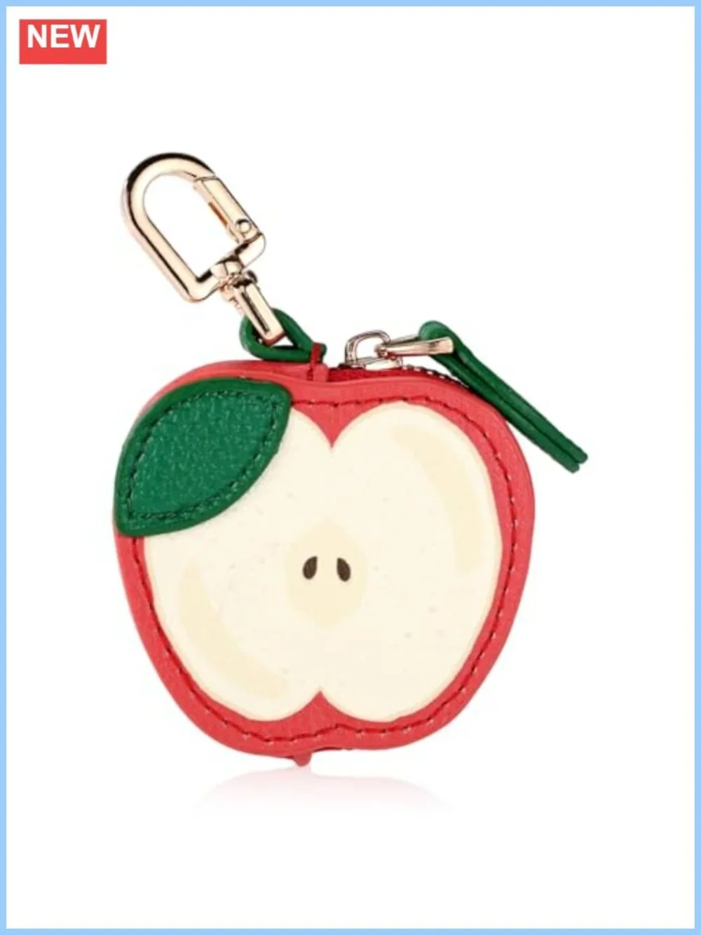 Leather Coin Purse Charm Mini Fruit Keychain Zipper Pouch Bag Accessory